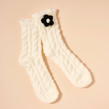 Load image into Gallery viewer, Fuzzy Floral & Bows Crew Socks