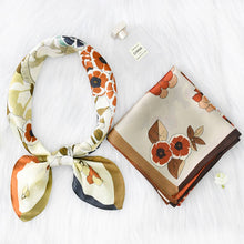 Load image into Gallery viewer, Elegant Floral Satin Scarf