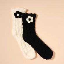 Load image into Gallery viewer, Fuzzy Floral & Bows Crew Socks