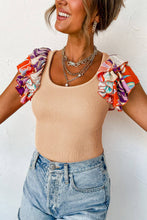 Load image into Gallery viewer, Ribbed Knit Tiered Ruffled Sleeve Bodysuit