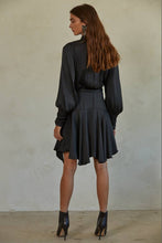 Load image into Gallery viewer, Black Satin Dress