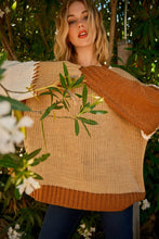 Load image into Gallery viewer, Contrast Stitch Color Block Pullover Sweater