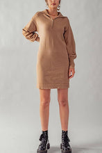 Load image into Gallery viewer, Quarter Zip Sweater Dress
