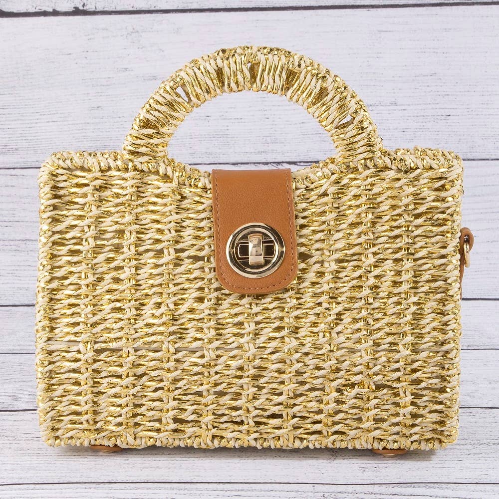 The Monroe Basket Weave Box Bag