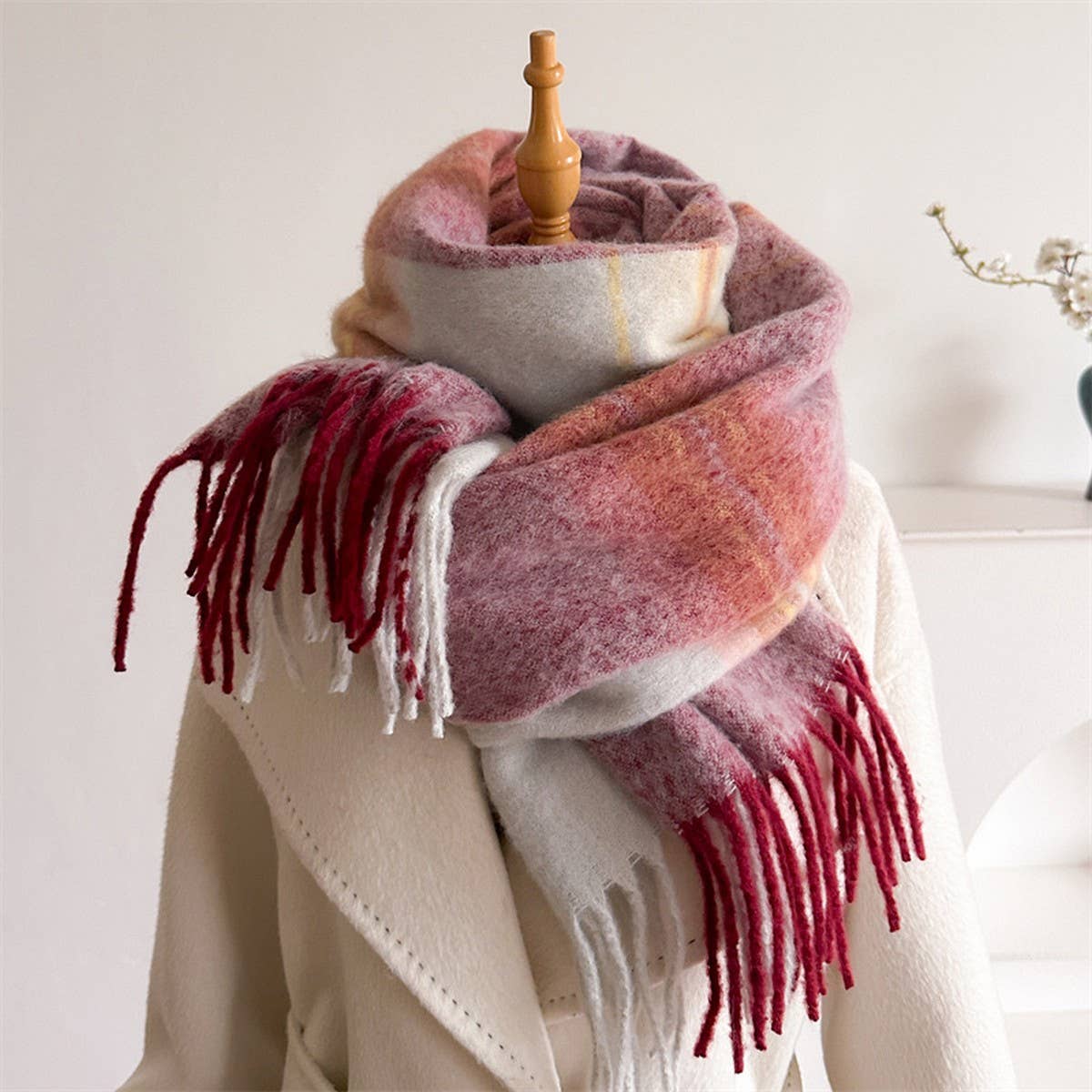Cloud Soft Mohair Tassel Scarf