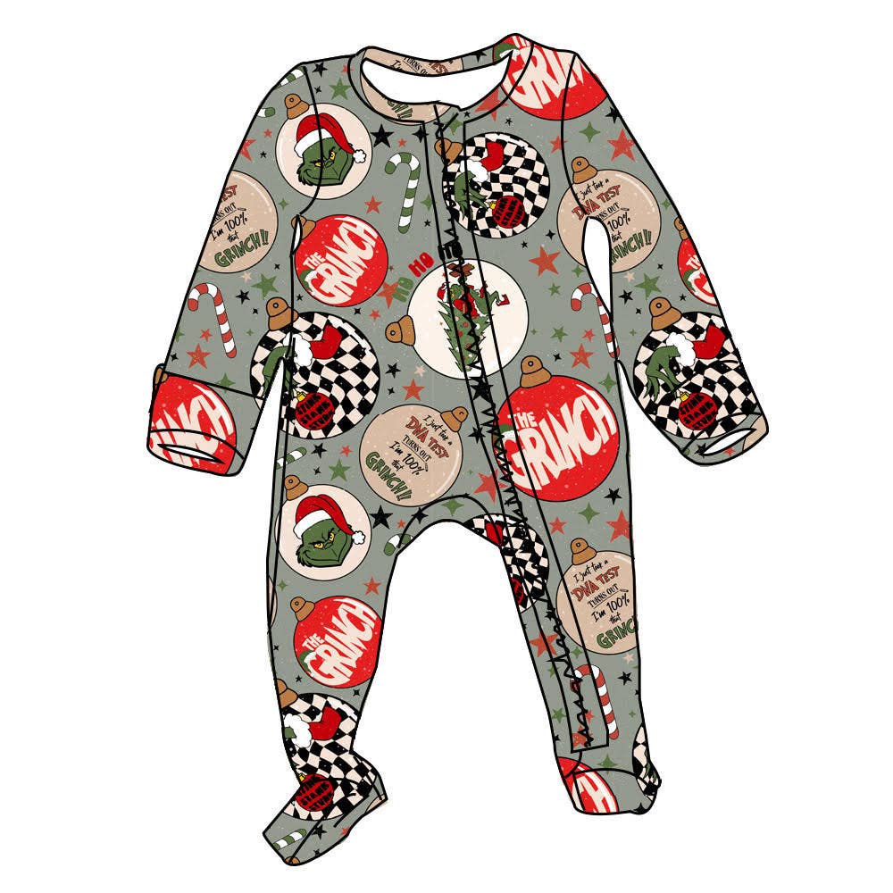 Christmas Zippies Sleepers - Retro Grinch