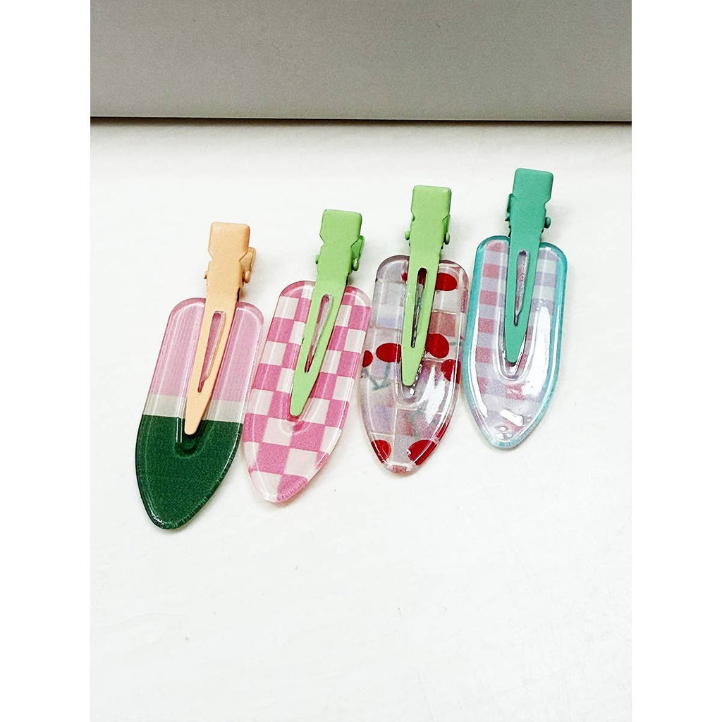 Mixed Print Styling Duck Bill Clips