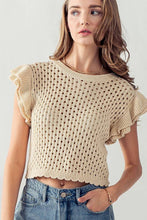 Load image into Gallery viewer, OPEN KNIT CROCHET SWEATER TOP
