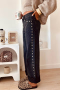 The Rebel High Rise Studded Jeans