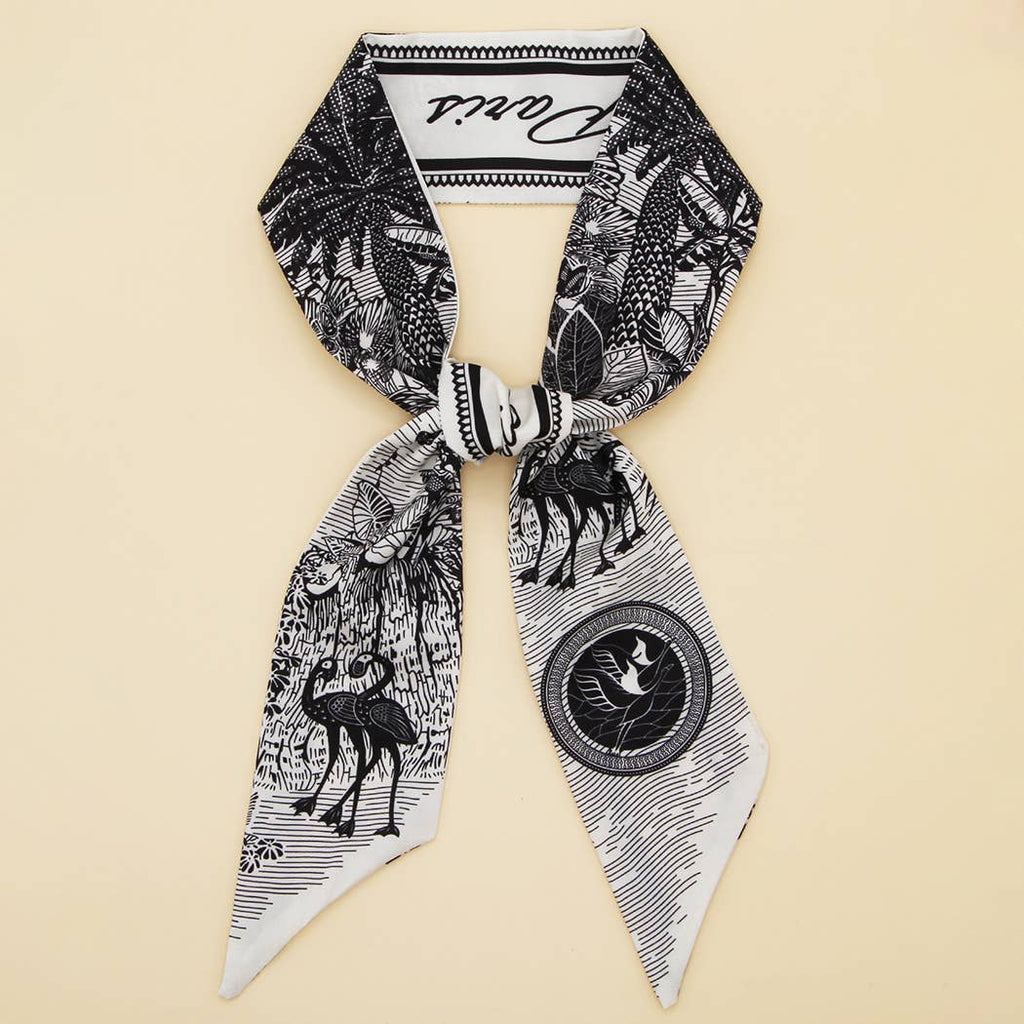 Floral Print Satin Scarf