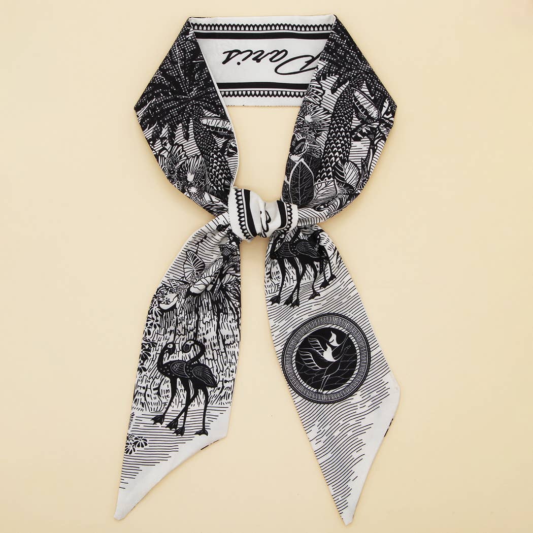 Floral Print Satin Scarf