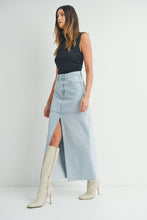 Load image into Gallery viewer, Maxi Open Slit Denim Skirt
