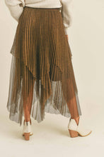Load image into Gallery viewer, Metallic Mesh Pleated Skirt
