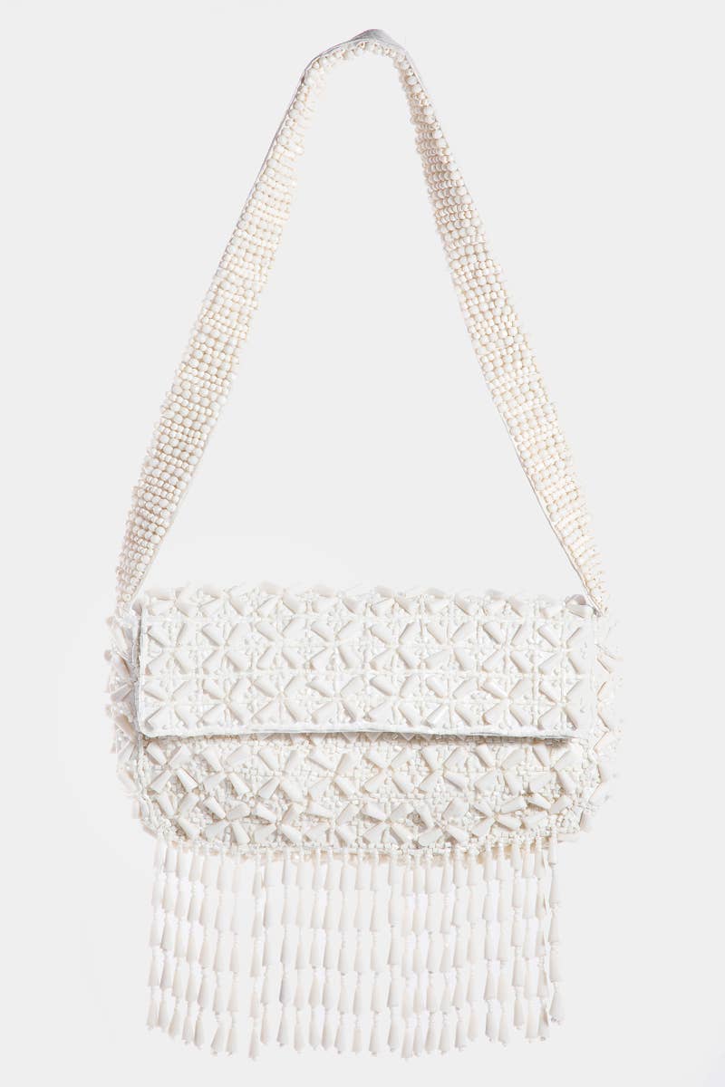 Beaded Fringe Shoulder Bag