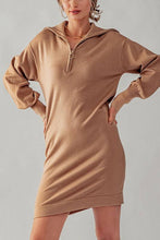 Load image into Gallery viewer, Quarter Zip Sweater Dress
