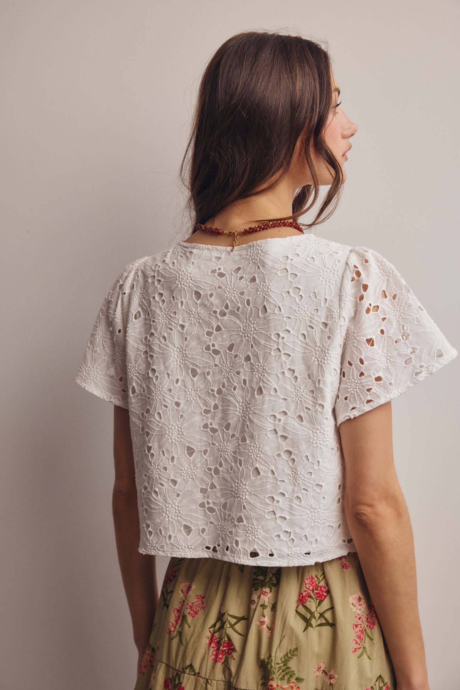 The Ivory Bloom Tie-Front Top