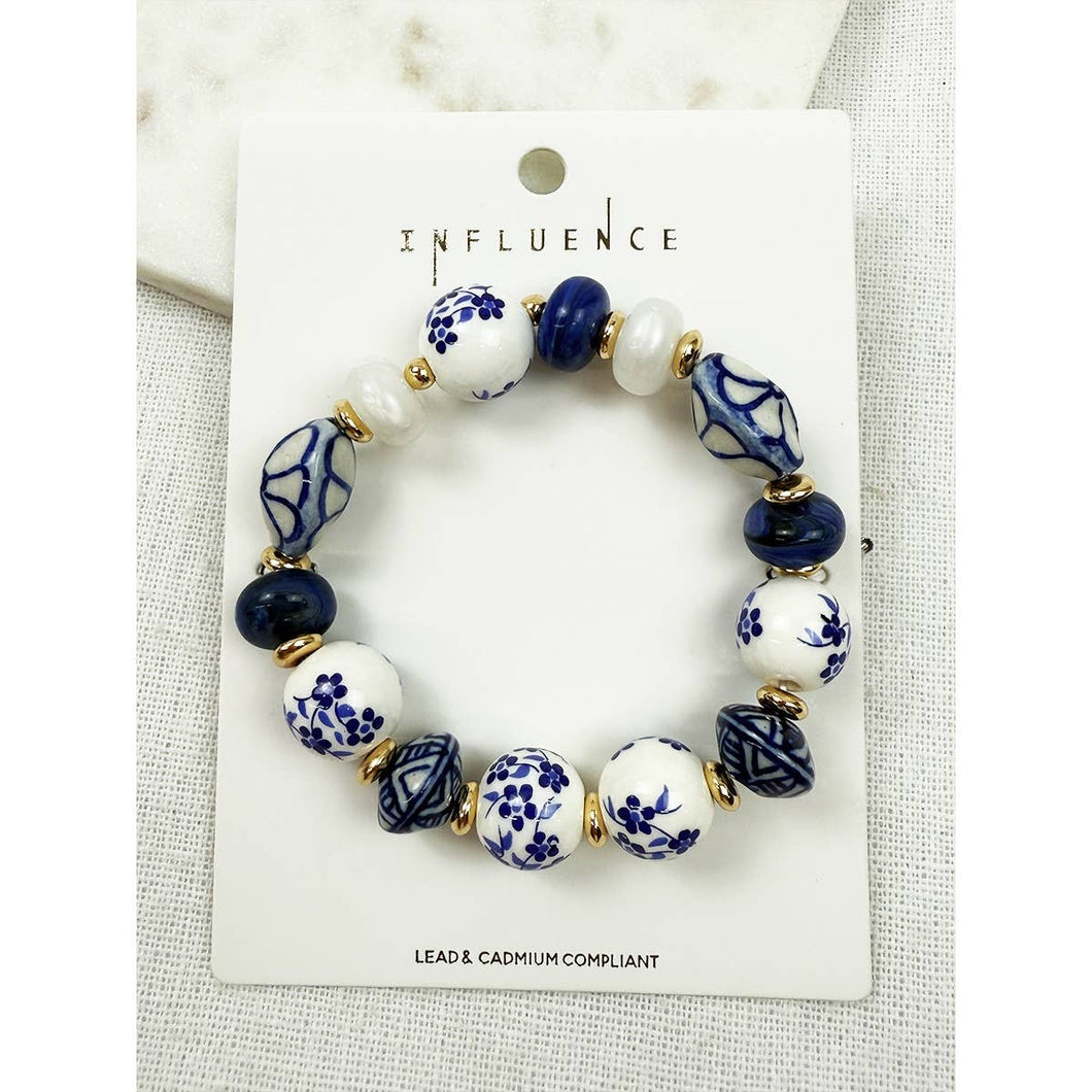 Terra Glow Ceramic Bead Bracelet