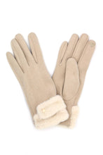 Load image into Gallery viewer, Faux Fur Cuff Smart Touch Gloves
