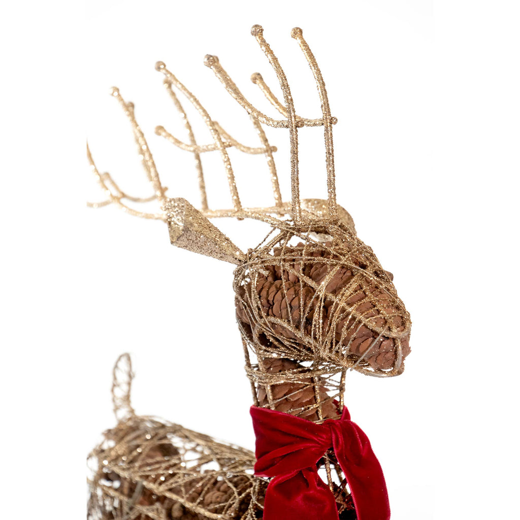 Large Standing Gold Deer Scented Potpourri Décor