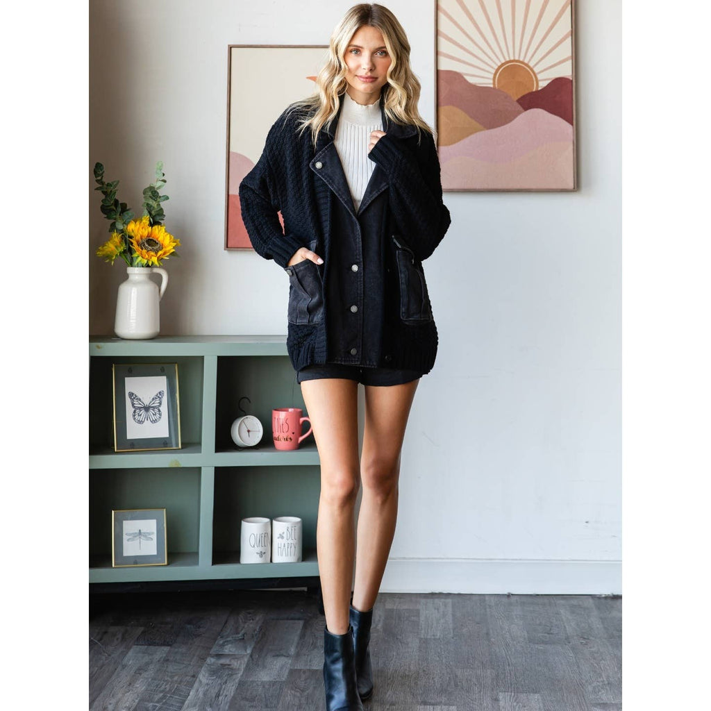City Layers Knit Denim Jacket