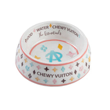Load image into Gallery viewer, White Chewy Vuiton Dog Bowl
