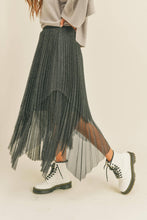 Load image into Gallery viewer, Metallic Mesh Pleated Skirt
