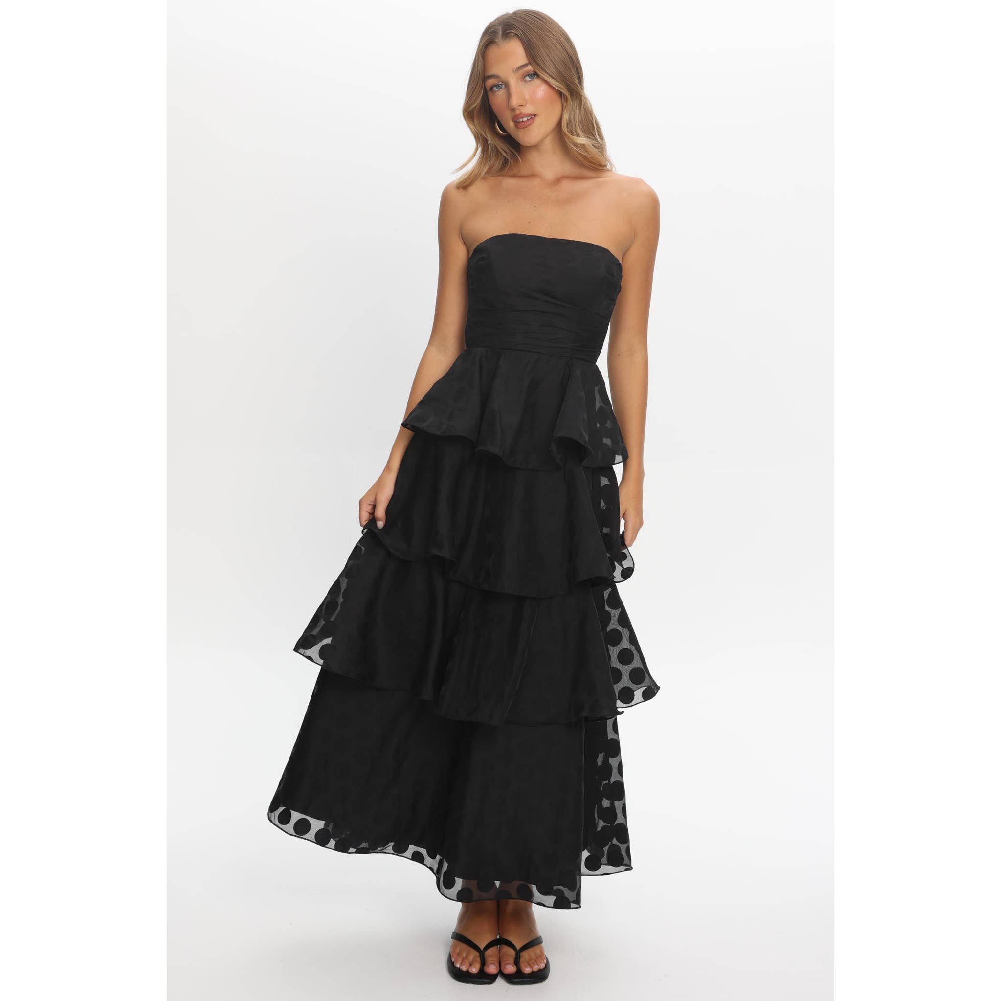 Strapless Tiered Maxi Dress