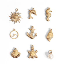 Load image into Gallery viewer, 18K Gold PVD Stainless Steel Conch Seashell Charm: Gold
