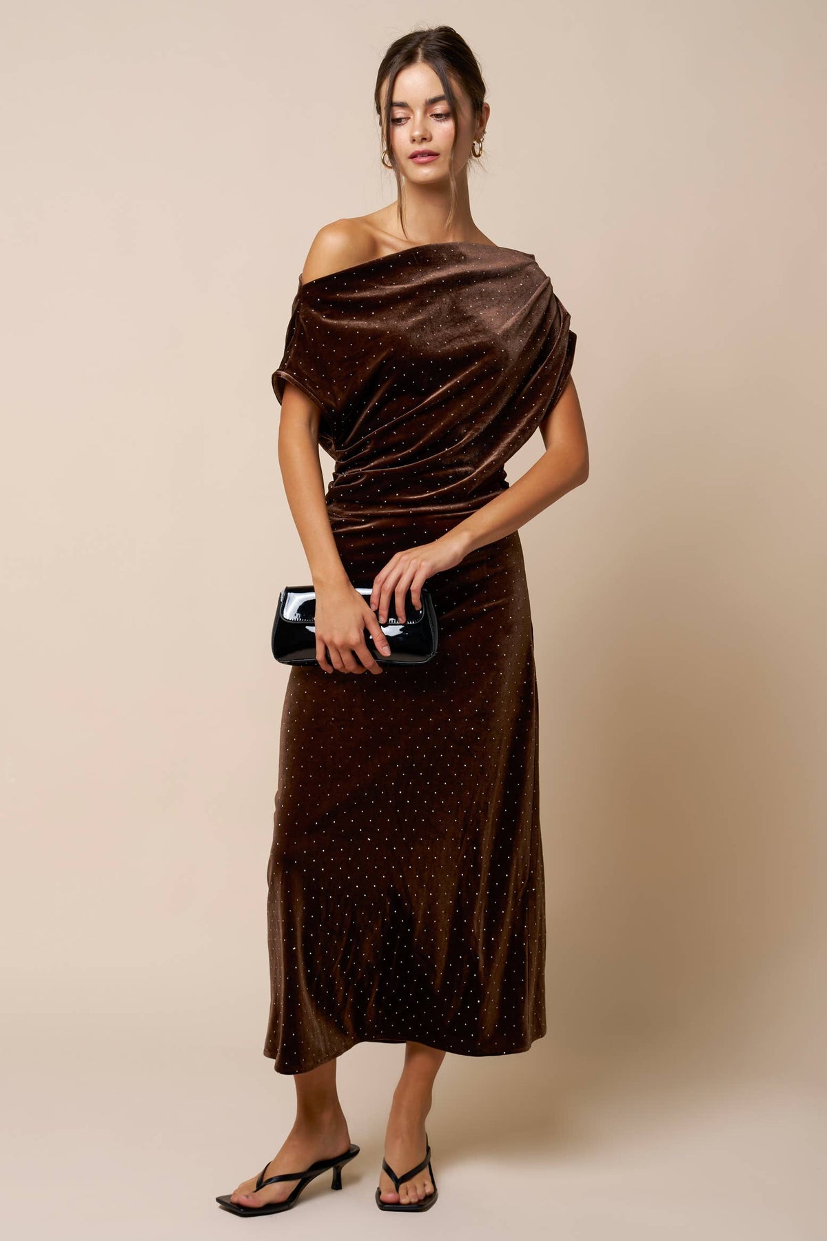 Midnight Sparkle Velvet Maxi Dress