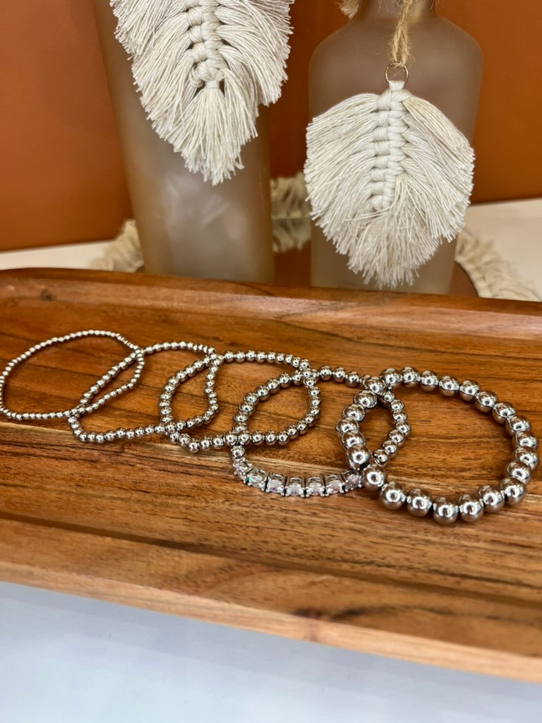 Beaded Stackable CZ Bracelet