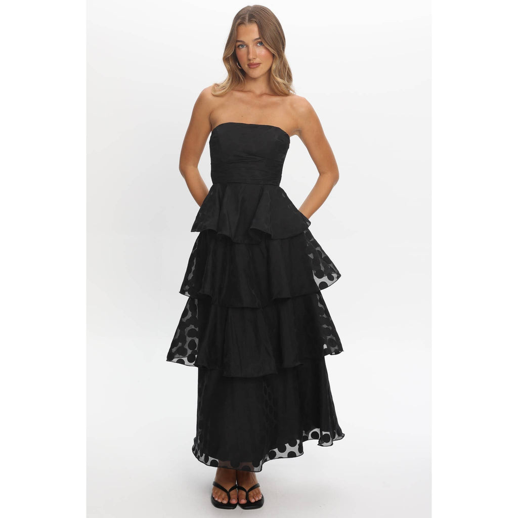 Strapless Tiered Maxi Dress