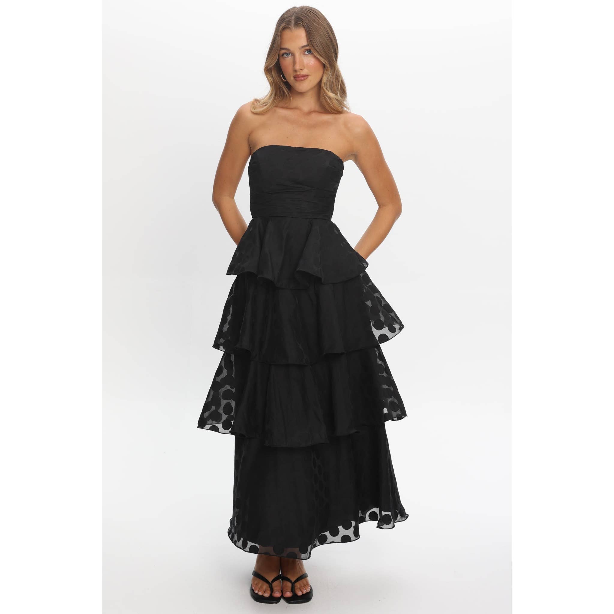 Strapless Tiered Maxi Dress
