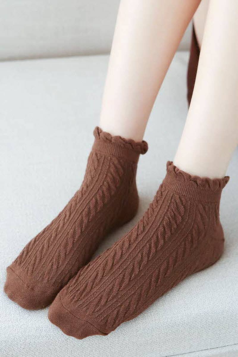 Coffee Twist Ankle Socks