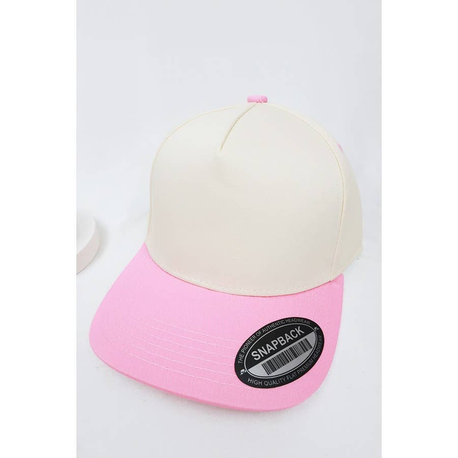 Sweetheart Two Tone Snap Back Baseball Cap: PINK / ONE