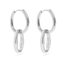 Load image into Gallery viewer, 18K Gold PVD Stainless Steel Interlocked Oval Pendant Earrings
