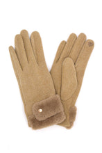Load image into Gallery viewer, Faux Fur Cuff Smart Touch Gloves
