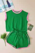 Load image into Gallery viewer, Pink Cable Textured Shorts Set
