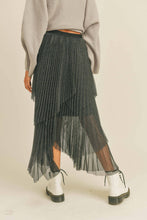 Load image into Gallery viewer, Metallic Mesh Pleated Skirt
