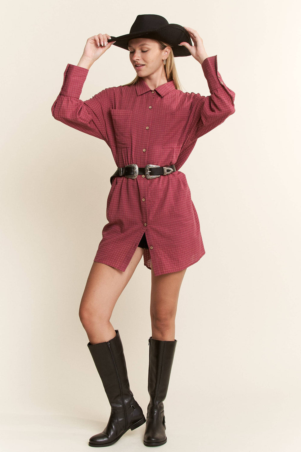 Harvest Check Oversized Shirt
