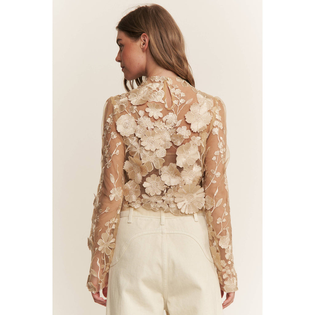 Desert Bloom Embroidered Crop Top