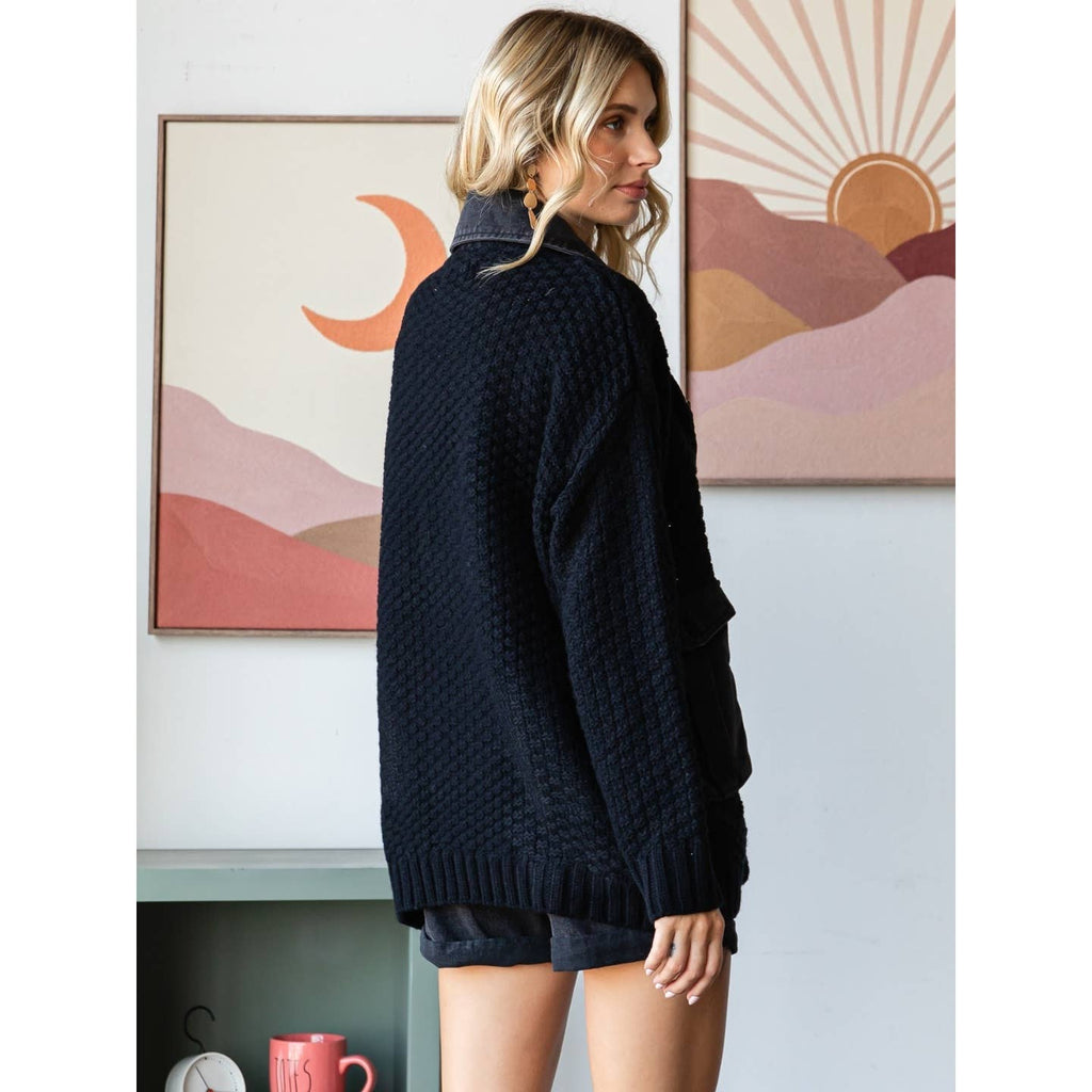 City Layers Knit Denim Jacket