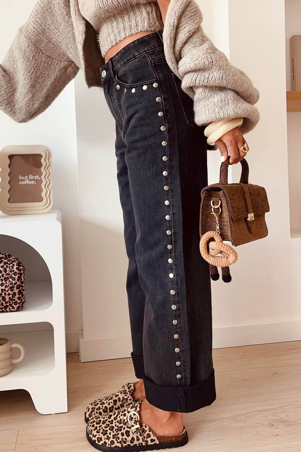 The Rebel High Rise Studded Jeans