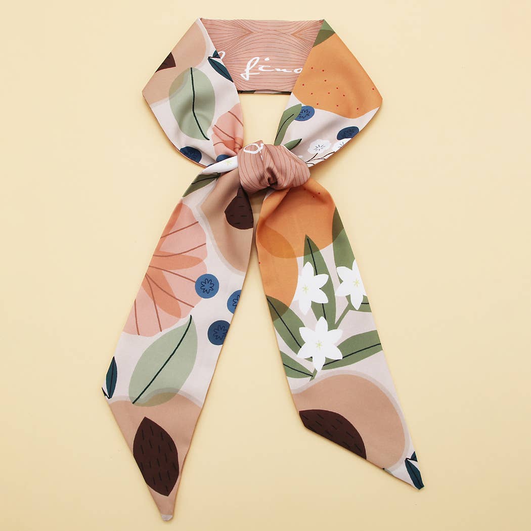 Floral Print Satin Scarf