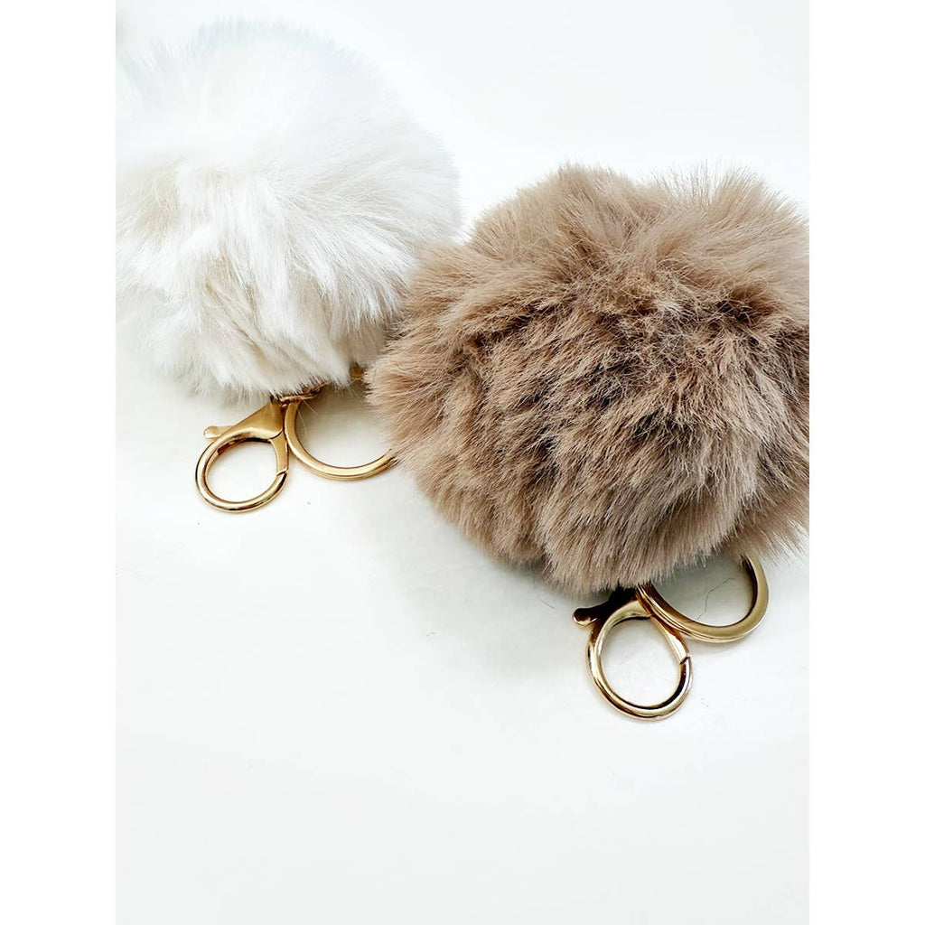 Faux Fur Pom Pom Keychain
