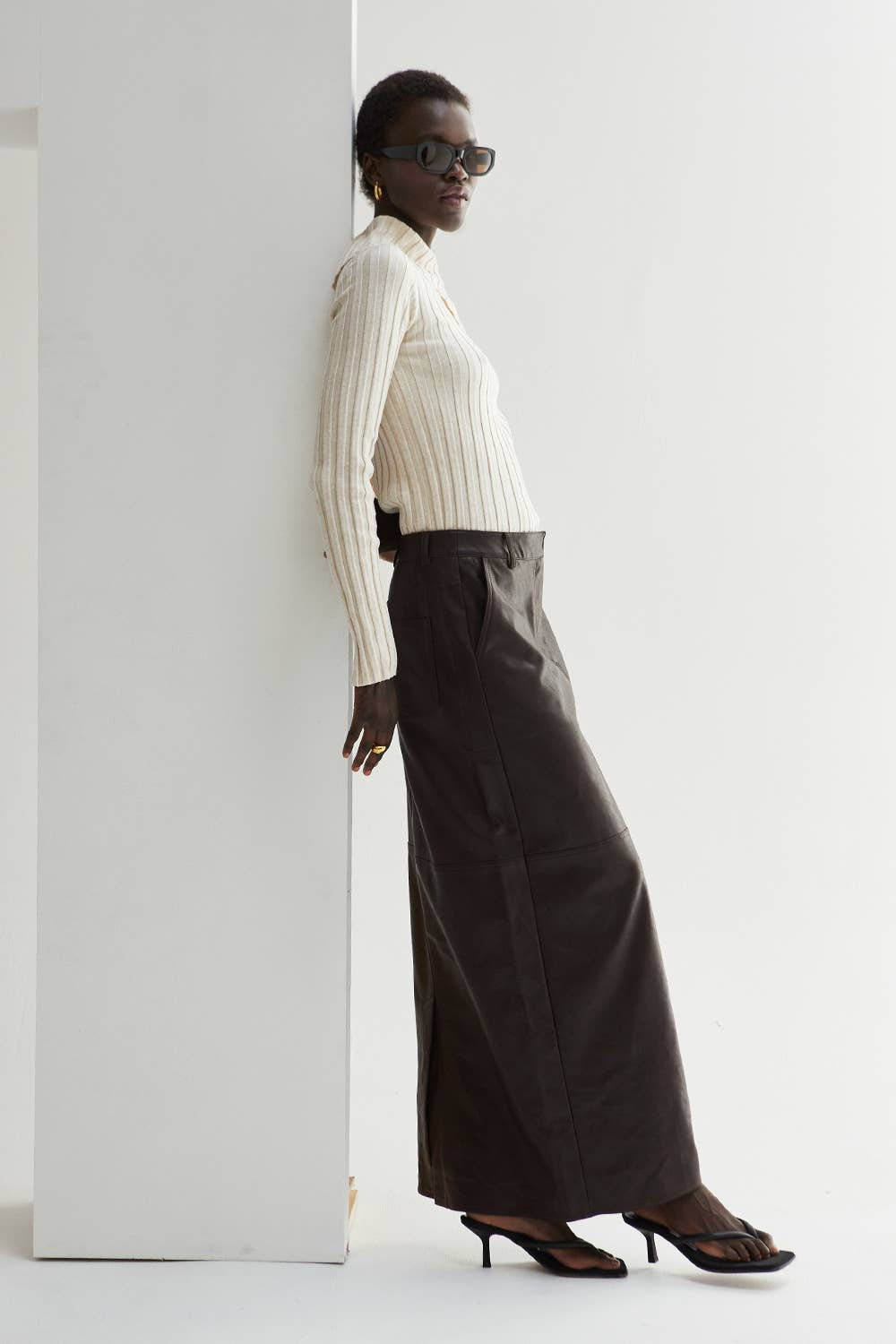 Raven Neck Flap Ribbed Sweater