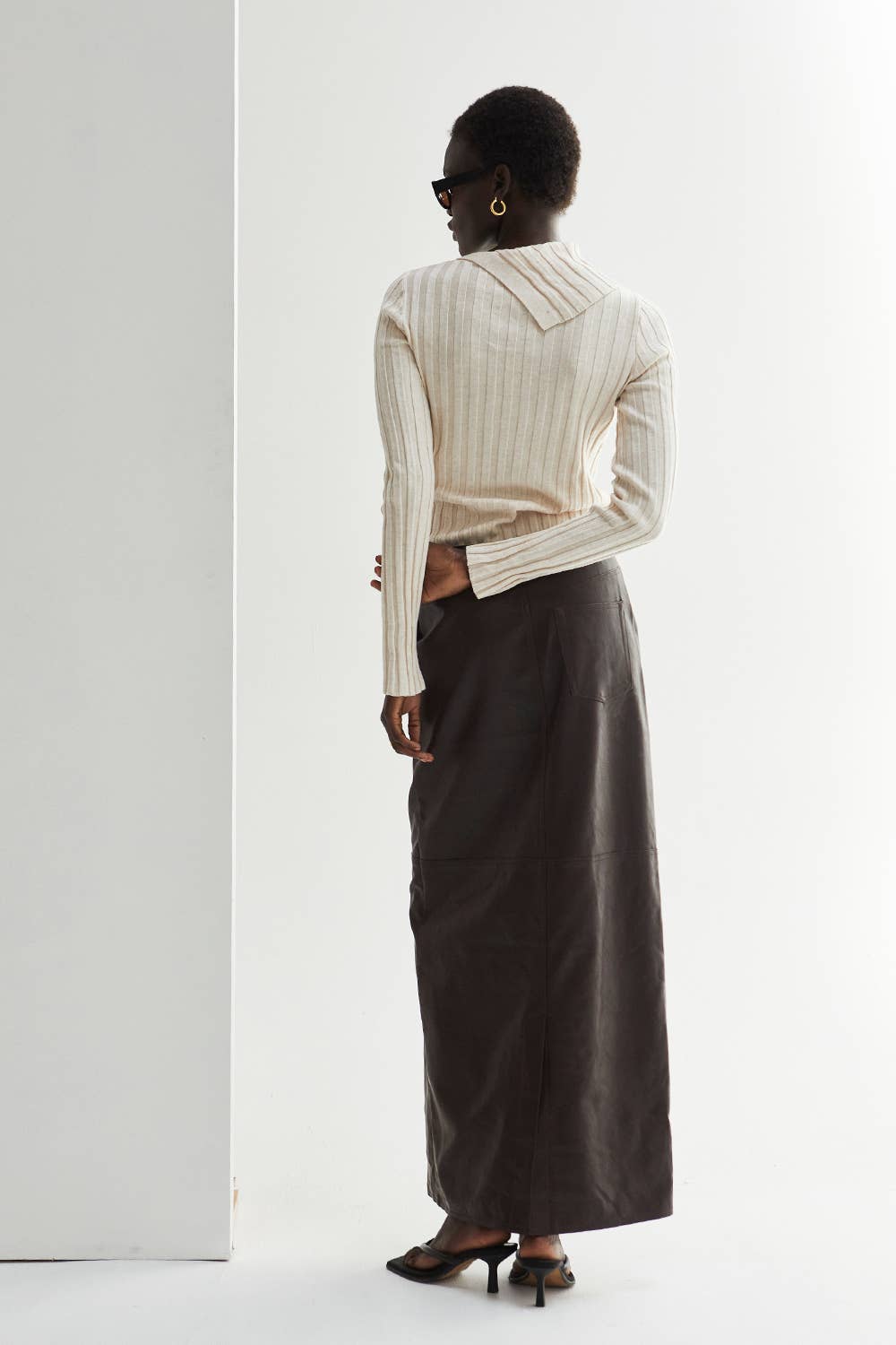 Raven Neck Flap Ribbed Sweater