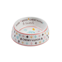 Load image into Gallery viewer, White Chewy Vuiton Dog Bowl
