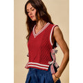 Colette Ribbon-Tie Sweater Vest