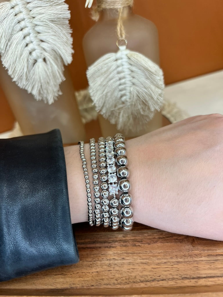 Beaded Stackable CZ Bracelet
