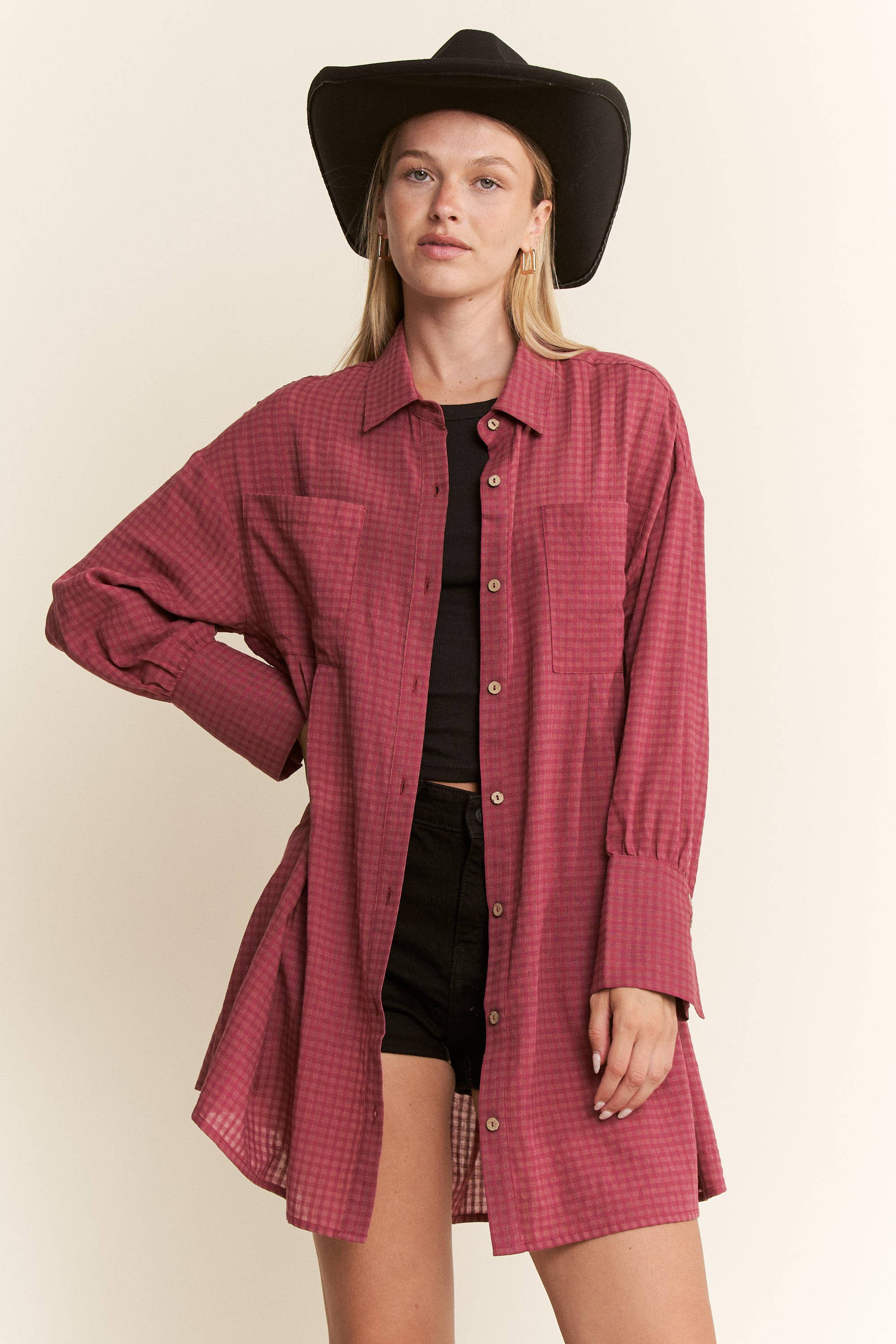 Harvest Check Oversized Shirt